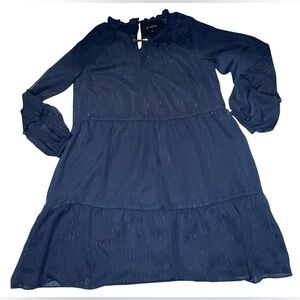 INC International Concepts Dress Women’s Large Blue Metallic Sheer Lined